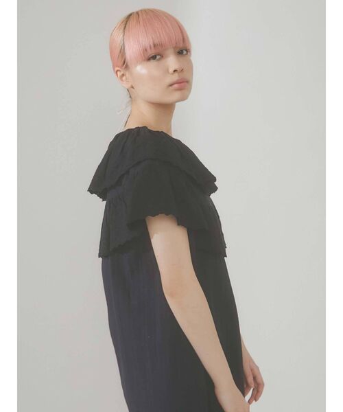 merry jenny（メリージェニー）の「コットンレースフリルワンピース（ワンピース・レディース・ブラック/オフホワイト・FREE）」の11枚目の写真