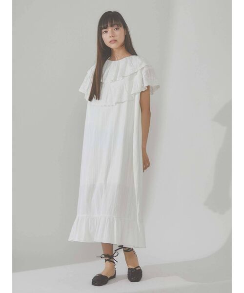 merry jenny（メリージェニー）の「コットンレースフリルワンピース（ワンピース・レディース・ブラック/オフホワイト・FREE）」の21枚目の写真