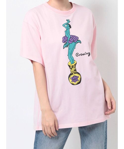 jouetie（ジュエティ）の「たなかみさき BIG Tシャツ【コラボ】（Tシャツ/カットソー・レディース・ブラック/オフホワイト/ピンク・MEDIUM）」の4枚目の写真