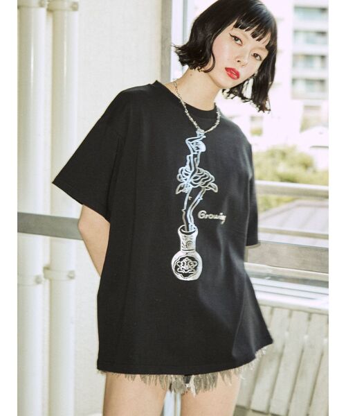 jouetie（ジュエティ）の「たなかみさき BIG Tシャツ【コラボ】（Tシャツ/カットソー・レディース・ブラック/オフホワイト/ピンク・MEDIUM）」の5枚目の写真