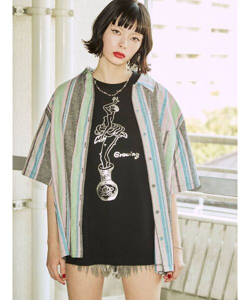 jouetie（ジュエティ）の「たなかみさき BIG Tシャツ【コラボ】（Tシャツ/カットソー・レディース・ブラック/オフホワイト/ピンク・MEDIUM）」の8枚目の写真