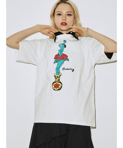 jouetie（ジュエティ）の「たなかみさき BIG Tシャツ【コラボ】（Tシャツ/カットソー・レディース・ブラック/オフホワイト/ピンク・MEDIUM）」の18枚目の写真