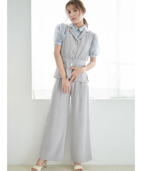 RESEXXY（リゼクシー）の「コルセットデザインワイドパンツ【セットアップ着用可能】（その他パンツ・レディース・ベージュ/ブラック/ブルー・FREE）」の4枚目の写真