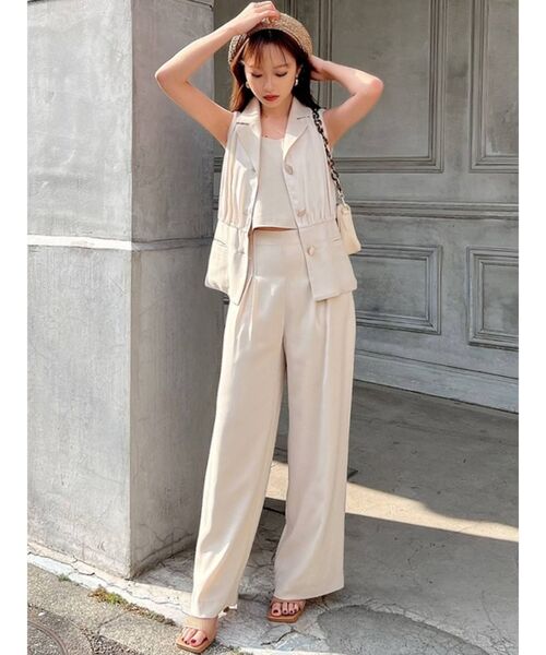 RESEXXY（リゼクシー）の「コルセットデザインワイドパンツ【セットアップ着用可能】（その他パンツ・レディース・ベージュ/ブラック/ブルー・FREE）」の7枚目の写真