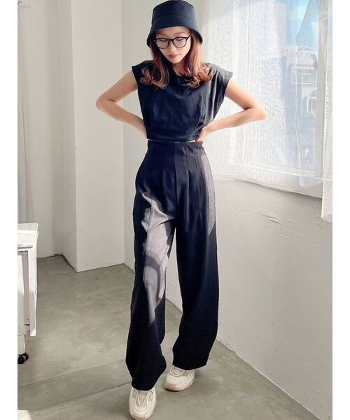 RESEXXY（リゼクシー）の「コルセットデザインワイドパンツ【セットアップ着用可能】（その他パンツ・レディース・ベージュ/ブラック/ブルー・FREE）」の8枚目の写真