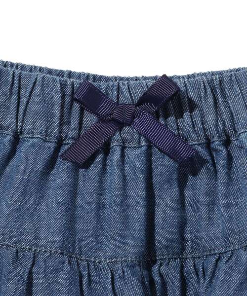 SHOO・LA・RUE(シューラルー)の「◆【90-140cm】デニムフリルキュロットスカート(デニムパンツ・キッズ・ブルー系5/ネイビー系5・09/10/11/12/13/14)」の9枚目の写真