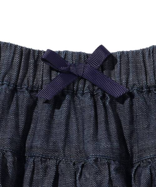 SHOO・LA・RUE(シューラルー)の「◆【90-140cm】デニムフリルキュロットスカート(デニムパンツ・キッズ・ブルー系5/ネイビー系5・09/10/11/12/13/14)」の10枚目の写真