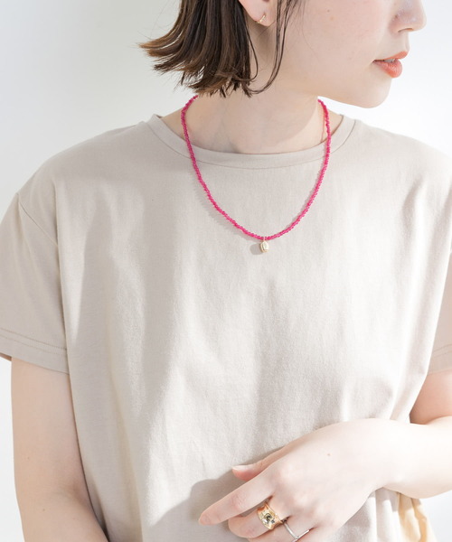 F by ROSSO(エフバイロッソ)の「F by ROSSO アゲートネックレス(ネックレス・レディース・ピンク・-)」の3枚目の写真