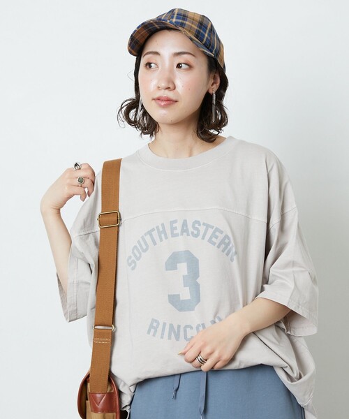 FREAK'S STORE（フリークスストア）の「【WEB限定】PENNEYS×FREAK'S STORE/ペニーズ　PENNEYS別注フットボールTシャツ（Tシャツ/カットソー・レディース・ブラック/オフホワイト/ラベンダー/グレー/オレンジ・ﾌﾘ-）」の4枚目の写真