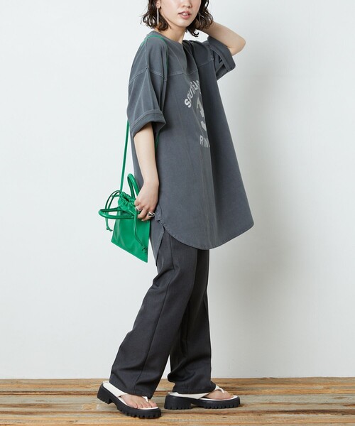 FREAK'S STORE（フリークスストア）の「【WEB限定】PENNEYS×FREAK'S STORE/ペニーズ　PENNEYS別注フットボールTシャツ（Tシャツ/カットソー・レディース・ブラック/オフホワイト/ラベンダー/グレー/オレンジ・ﾌﾘ-）」の12枚目の写真