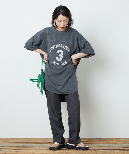 FREAK'S STORE（フリークスストア）の「【WEB限定】PENNEYS×FREAK'S STORE/ペニーズ　PENNEYS別注フットボールTシャツ（Tシャツ/カットソー・レディース・ブラック/オフホワイト/ラベンダー/グレー/オレンジ・ﾌﾘ-）」の14枚目の写真