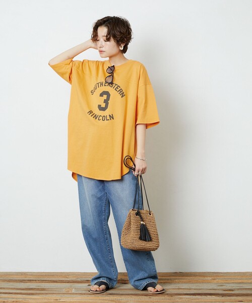 FREAK'S STORE（フリークスストア）の「【WEB限定】PENNEYS×FREAK'S STORE/ペニーズ　PENNEYS別注フットボールTシャツ（Tシャツ/カットソー・レディース・ブラック/オフホワイト/ラベンダー/グレー/オレンジ・ﾌﾘ-）」の15枚目の写真