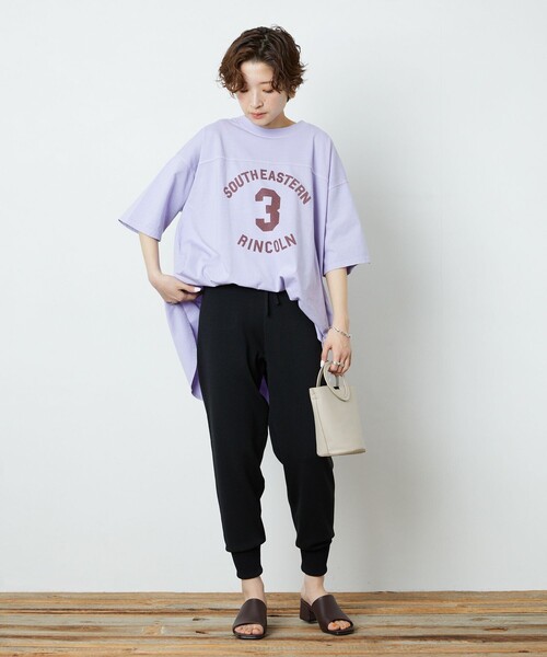 FREAK'S STORE（フリークスストア）の「【WEB限定】PENNEYS×FREAK'S STORE/ペニーズ　PENNEYS別注フットボールTシャツ（Tシャツ/カットソー・レディース・ブラック/オフホワイト/ラベンダー/グレー/オレンジ・ﾌﾘ-）」の21枚目の写真