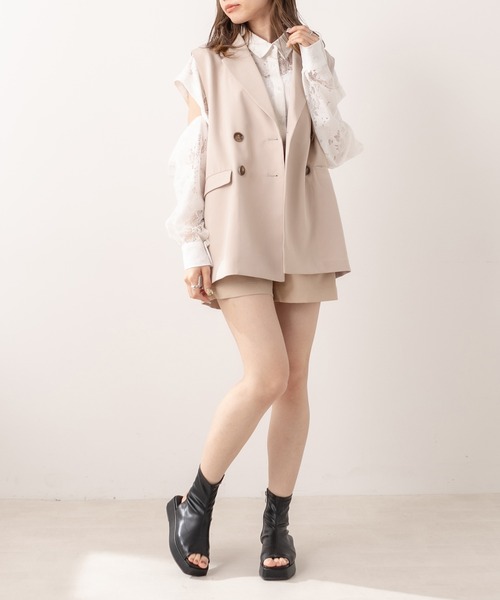 OLIVE des OLIVE（オリーブデオリーブ）の「すっきり美脚ショートパンツ（その他パンツ・レディース・ブラック/ベージュ/アイボリー・FREE）」の5枚目の写真