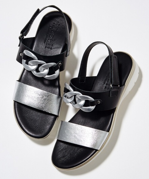 Mazell（マゼル）の「Mazell  / Sonia Cチェーンサンダル（サンダル・レディース・シルバー/ゴールド・LL/S/M/L）」の2枚目の写真