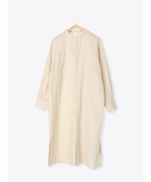 Samansa Mos2 blue | バンドカラーシャツワンピース(シャツワンピース)