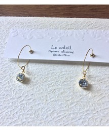 【Le soleil】一粒 スワロフスキー フープイヤリング(MA)