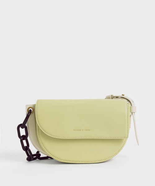 CHARLES & KEITH Calla カルラ ハーフムーンバッグ オリーブ 【値下げ