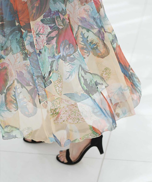 Sawa a la mode(サワアラモード)の「花とボタニカルのシフォンフレアスカート(スカート)」|その他