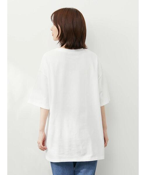 Green Parks(グリーンパークス)の「(ナチュラル)チュニックTシャツ(Tシャツ/カットソー・レディース・ホワイト/ブラック/ピンク/オレンジ・FREE)」の6枚目の写真