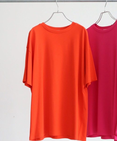 Green Parks(グリーンパークス)の「(ナチュラル)チュニックTシャツ(Tシャツ/カットソー・レディース・ホワイト/ブラック/ピンク/オレンジ・FREE)」の4枚目の写真