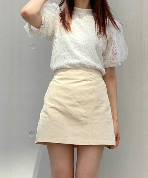 titty&Co. PETIT(ティティアンドコープティ)の「【titty&Co.PETIT】レースチュールバルーンブラウス(シャツ/ブラウス・レディース・ブラック/ホワイト・FREE)」の7枚目の写真