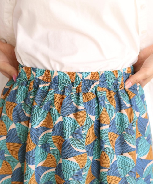 cepo（セポ）の「ジオメトリック柄マキシスカート（スカート・レディース・オレンジ/ブルー・M）」の9枚目の写真