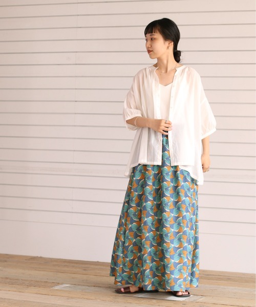 cepo（セポ）の「ジオメトリック柄マキシスカート（スカート・レディース・オレンジ/ブルー・M）」の6枚目の写真