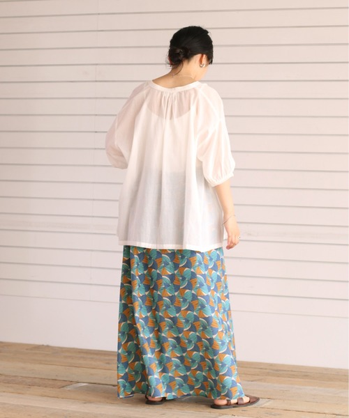 cepo（セポ）の「ジオメトリック柄マキシスカート（スカート・レディース・オレンジ/ブルー・M）」の8枚目の写真