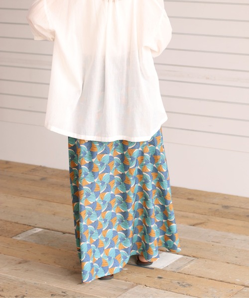 cepo（セポ）の「ジオメトリック柄マキシスカート（スカート・レディース・オレンジ/ブルー・M）」の5枚目の写真