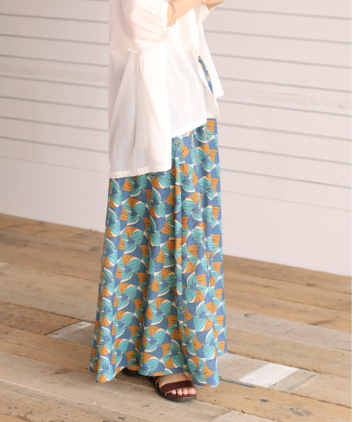 cepo（セポ）の「ジオメトリック柄マキシスカート（スカート・レディース・オレンジ/ブルー・M）」の4枚目の写真