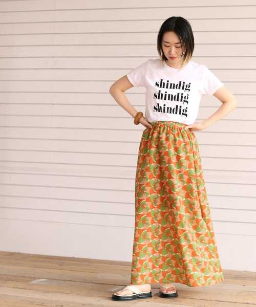 cepo（セポ）の「ジオメトリック柄マキシスカート（スカート・レディース・オレンジ/ブルー・M）」の14枚目の写真