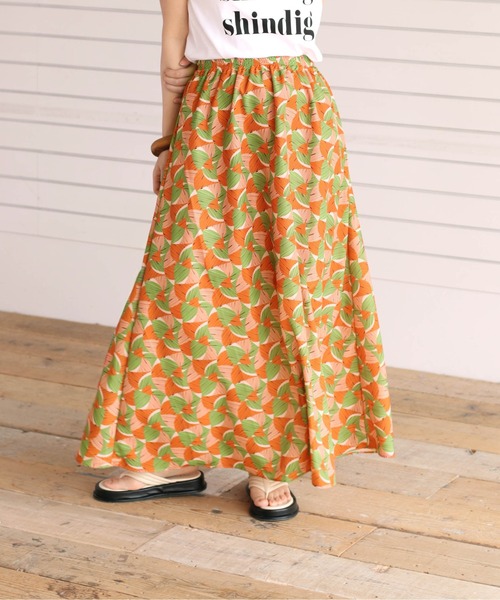 cepo（セポ）の「ジオメトリック柄マキシスカート（スカート・レディース・オレンジ/ブルー・M）」の11枚目の写真