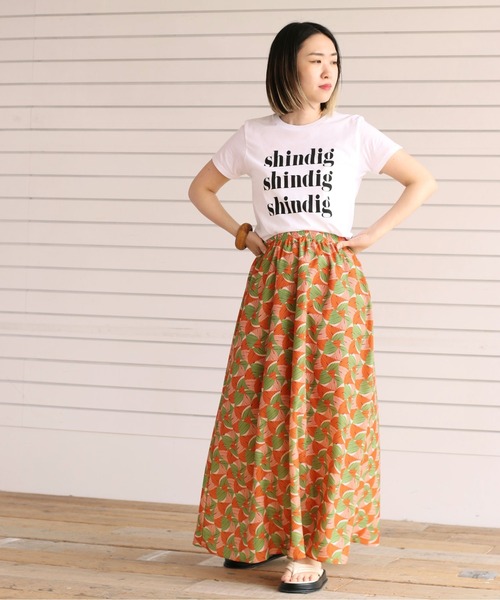 cepo（セポ）の「ジオメトリック柄マキシスカート（スカート・レディース・オレンジ/ブルー・M）」の16枚目の写真