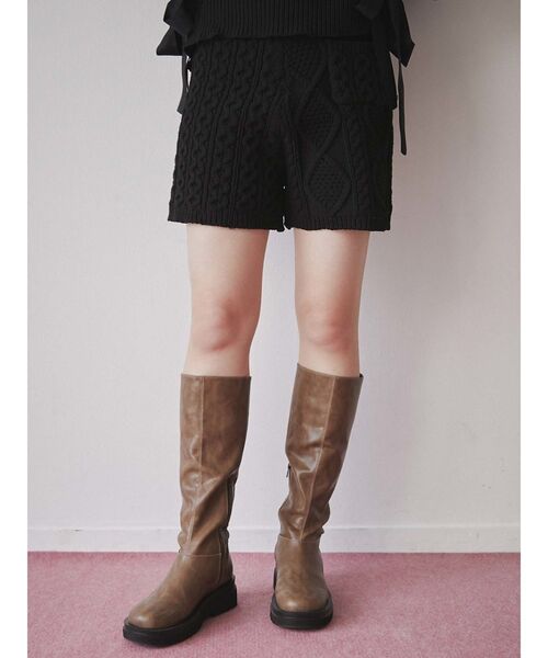merry jenny（メリージェニー）の「ミックスケーブルニットショートパンツ（その他パンツ・レディース・アイボリー/ブラック/ブルー・FREE）」の3枚目の写真