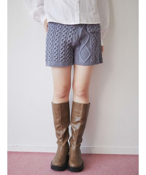 merry jenny（メリージェニー）の「ミックスケーブルニットショートパンツ（その他パンツ・レディース・アイボリー/ブラック/ブルー・FREE）」の8枚目の写真