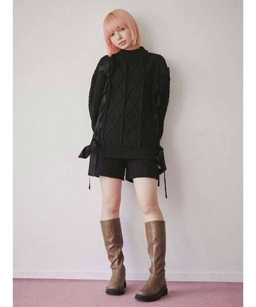 merry jenny（メリージェニー）の「ミックスケーブルニットショートパンツ（その他パンツ・レディース・アイボリー/ブラック/ブルー・FREE）」の21枚目の写真