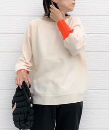 Q | 袖先カラー横リブニット(ニット/セーター)