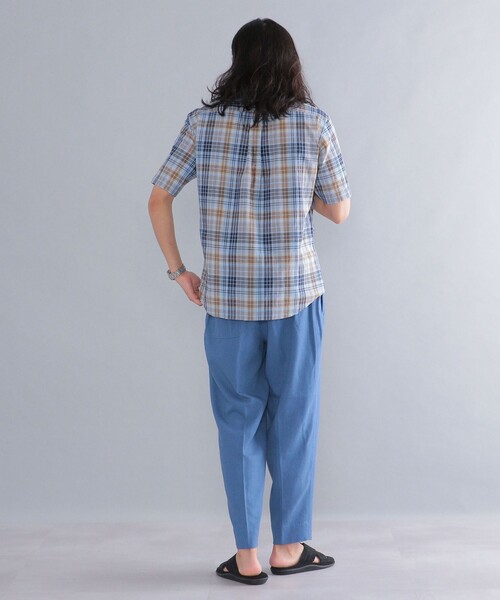 SHIPS(シップス)の「*SHIPS: ワンポイント ロゴ コットン / リネン マドラスチェック ボタンダウン ショートスリーブ シャツ(シャツ/ブラウス・メンズ・グリーン/ブルー/ライトブルー・SMALL/MEDIUM/LARGE/X-LARGE/XX-LARGE)」の7枚目の写真