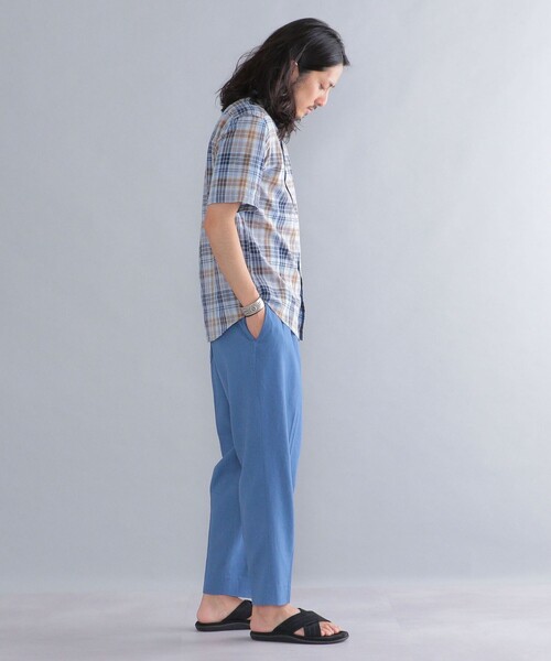 SHIPS(シップス)の「*SHIPS: ワンポイント ロゴ コットン / リネン マドラスチェック ボタンダウン ショートスリーブ シャツ(シャツ/ブラウス・メンズ・グリーン/ブルー/ライトブルー・SMALL/MEDIUM/LARGE/X-LARGE/XX-LARGE)」の8枚目の写真