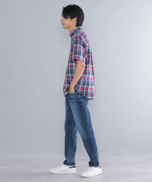 SHIPS(シップス)の「*SHIPS: ワンポイント ロゴ コットン / リネン マドラスチェック ボタンダウン ショートスリーブ シャツ(シャツ/ブラウス・メンズ・グリーン/ブルー/ライトブルー・SMALL/MEDIUM/LARGE/X-LARGE/XX-LARGE)」の9枚目の写真