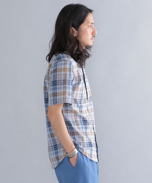 SHIPS(シップス)の「*SHIPS: ワンポイント ロゴ コットン / リネン マドラスチェック ボタンダウン ショートスリーブ シャツ(シャツ/ブラウス・メンズ・グリーン/ブルー/ライトブルー・SMALL/MEDIUM/LARGE/X-LARGE/XX-LARGE)」の16枚目の写真