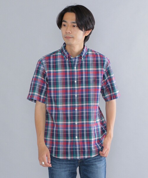 SHIPS(シップス)の「*SHIPS: ワンポイント ロゴ コットン / リネン マドラスチェック ボタンダウン ショートスリーブ シャツ(シャツ/ブラウス・メンズ・グリーン/ブルー/ライトブルー・SMALL/MEDIUM/LARGE/X-LARGE/XX-LARGE)」の17枚目の写真
