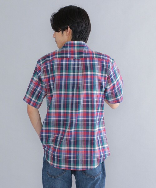 SHIPS(シップス)の「*SHIPS: ワンポイント ロゴ コットン / リネン マドラスチェック ボタンダウン ショートスリーブ シャツ(シャツ/ブラウス・メンズ・グリーン/ブルー/ライトブルー・SMALL/MEDIUM/LARGE/X-LARGE/XX-LARGE)」の19枚目の写真