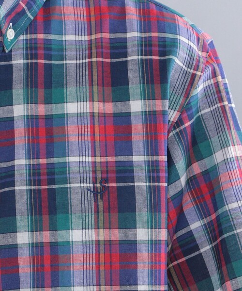 SHIPS(シップス)の「*SHIPS: ワンポイント ロゴ コットン / リネン マドラスチェック ボタンダウン ショートスリーブ シャツ(シャツ/ブラウス・メンズ・グリーン/ブルー/ライトブルー・SMALL/MEDIUM/LARGE/X-LARGE/XX-LARGE)」の21枚目の写真