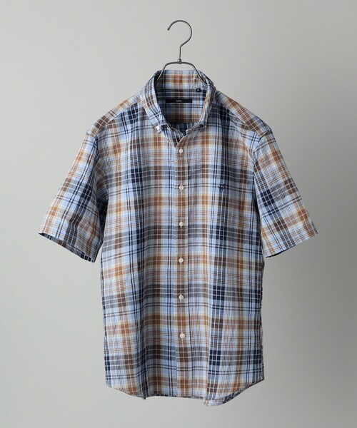 SHIPS(シップス)の「*SHIPS: ワンポイント ロゴ コットン / リネン マドラスチェック ボタンダウン ショートスリーブ シャツ(シャツ/ブラウス・メンズ・グリーン/ブルー/ライトブルー・SMALL/MEDIUM/LARGE/X-LARGE/XX-LARGE)」の22枚目の写真