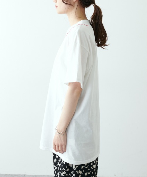 PUAL CE CIN(ピュアルセシン)の「【Du noir】シルケットロゴ刺繍Tシャツ(Tシャツ/カットソー・レディース・レッド/ホワイト/ブルー・FREE)」の16枚目の写真