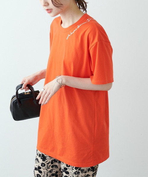 PUAL CE CIN(ピュアルセシン)の「【Du noir】シルケットロゴ刺繍Tシャツ(Tシャツ/カットソー・レディース・レッド/ホワイト/ブルー・FREE)」の20枚目の写真