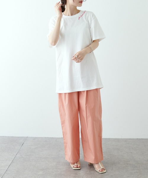 PUAL CE CIN(ピュアルセシン)の「【Du noir】シルケットロゴ刺繍Tシャツ(Tシャツ/カットソー・レディース・レッド/ホワイト/ブルー・FREE)」の15枚目の写真