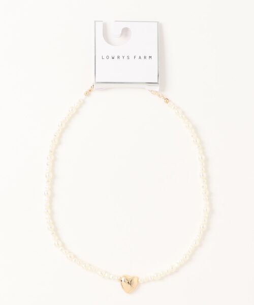 LOWRYS FARM（ローリーズファーム）の「ハートパーツパールネックレス　123390（ネックレス・レディース・その他1/その他2/その他3・FREE）」の2枚目の写真